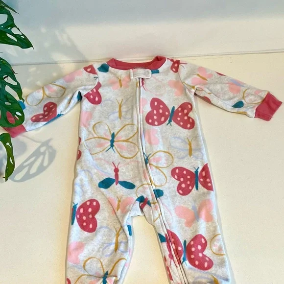 Baby Girl Fleece Footed Pajamas 9M | Carter’s Sleepers Bundle (3) - Picture 4 of 4